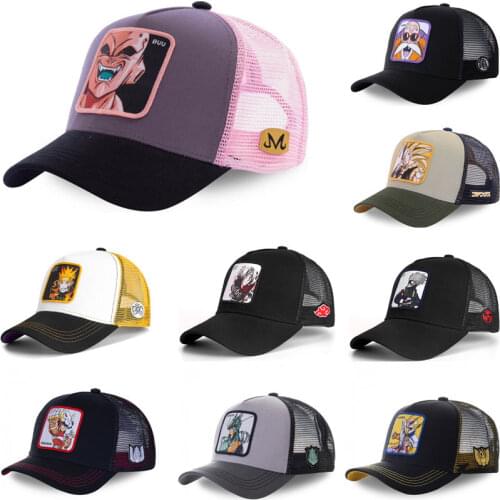New Brand Dragon Ball Naruto All Styles Snapback Cotton Baseball Cap Men Women Hip Hop Dad Mesh Hat Trucker Hat Dropshipping