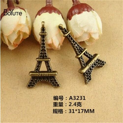 BoYuTe (50 Pieces/Lot) 31*17MM Eiffel Tower Charms Antique Bronze Charms Pendant for Jewelry Making Bracelets Necklaces Diy