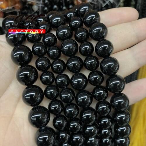 Top Quality Natural Black Agates Onyx Beads Round Loose Stone Beads For Jewelry Making DIY Charms Bracelet 15'' 4/6/8/10/12/14mm