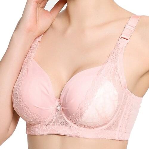 New large size bra transparent lace super thin breathable comfortable traditional converged adjusted underwear Wanqi 3396