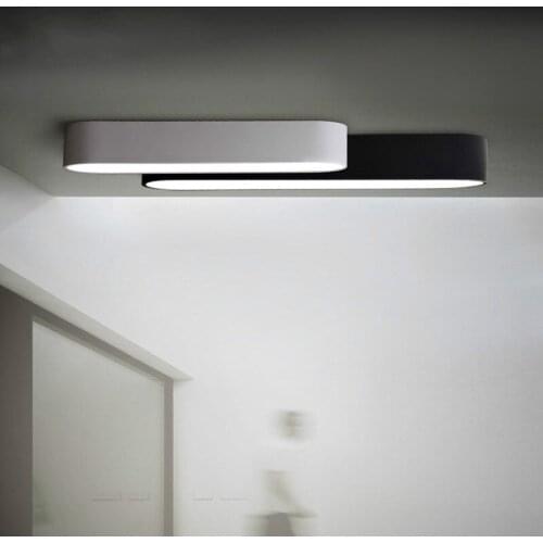 Long strip oval LED ceiling lighting black white corridor bedroom ceiling lampara modern ceiling light