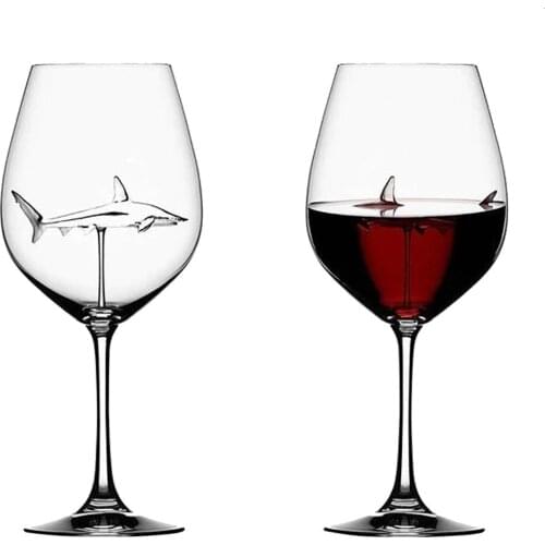 Cocktail Glass Cup Crystal Glass Shark Red Wine Glass Cup Wine Bottle Glass High Heel Shark Red Wine Cup Wedding Party Gifts