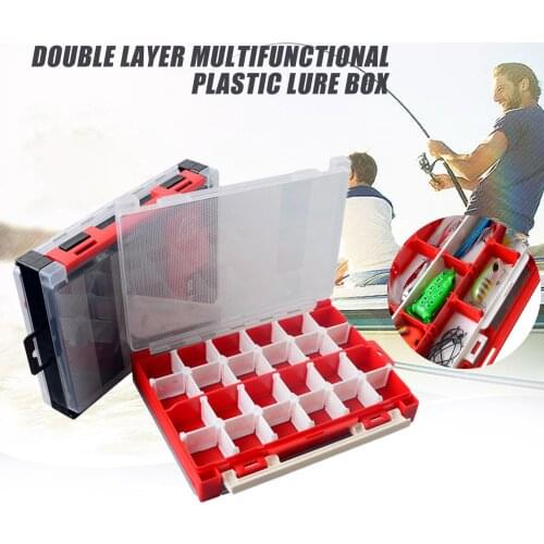 Double Layer Multifunctional Plastic Storage Box Portable Fishing Bait Container Mini Storage Box Fishing Tackle Box Accessories