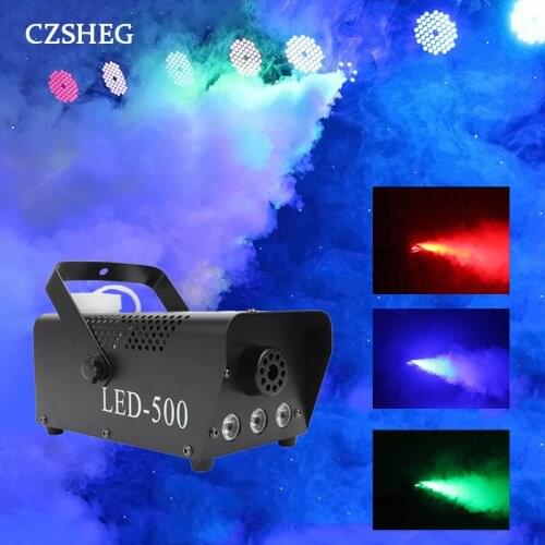 Fast shipping disco colorful smoke machine mini LED remote fogger ejector dj Christmas party stage light fog machine