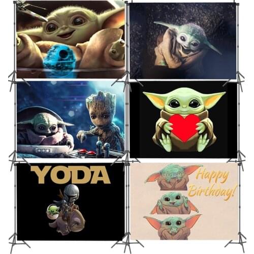 Star War Baby Yoda Backdrop Party Decoration Backgroud Christmas Birthday Baby Shower Cloth Supplies Kids Photography Back Drop