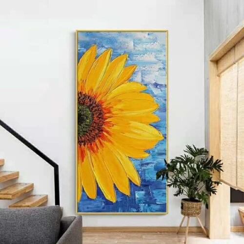GATYZTORY Decorative canvas paintings sunflower diy painting by numbers home decor 60*120cm