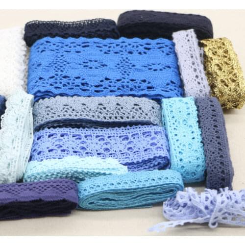 20 yards Blue and white series random delivery of high-quality cotton lace mix color home costume DIY materials