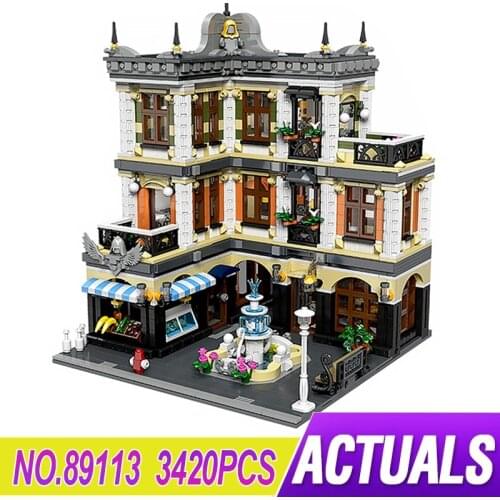 JIESTAR 89113 Street View Series Fountain Shopping Plaza Layered Modular Building Blocks Bricks Childrens Educational Toy Gift