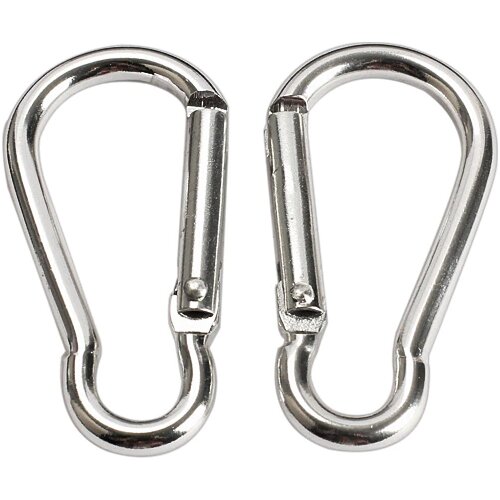 20pcs Aluminum Alloy Carabiner Keychain Silver Fishing Camping Climbing Snap Clip Lock Buckle Hook Pesca Travel Outdoor Tool