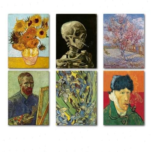 Van Gogh Famous Wall Art 5D DIY Diamond Embroidery Reproductions Head of a Skeleton with a Burning Cigarette Diamond Painting