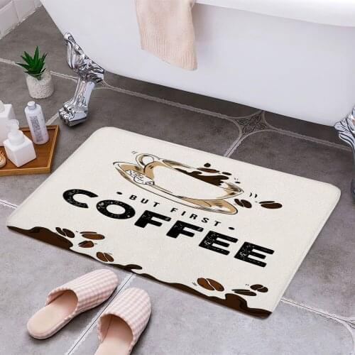Coffee 3D Print Doormats Rectangle Non-Slip DoorMat Bedroom Kitchen Entrance Print Door rugs Dropshipping