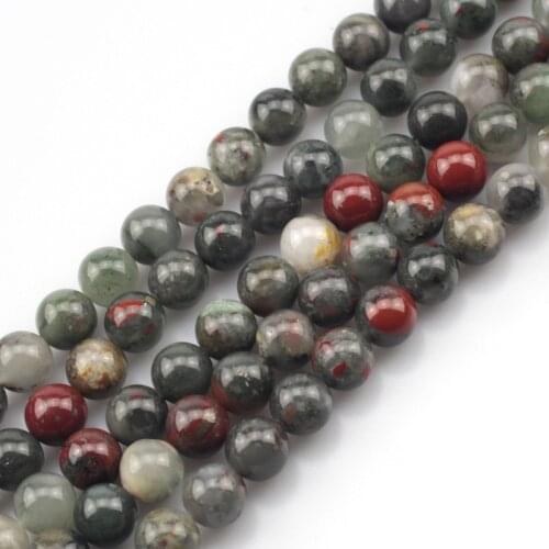 Round African heliotrope/ bloodstone beads natural stone beads DIY loose beads for jewelry making strand 15 inches wholesale