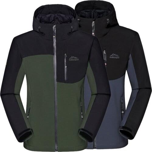 Winter Camping Hiking Climbing Skiing Jackets Men Outdoor Mountain Fish Waterproof Softshell Fleece Warm Trekking Jackets 5XL