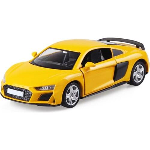 1:36 RMZ Model Car Diecasts & Toy Vehicles R8 Metal Alloy Simulation Sport Car Pull Back Toys For Kids Birthday Gifts