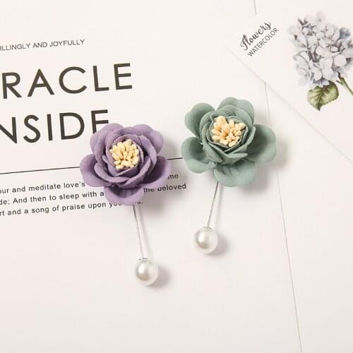 Fashion Scarf Hijab Pins Floral Pearl Pin Brooches Muslim Women Wedding Accessories 6pcs/lot