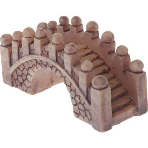 Bridge Landscape Miniature Fairy Garden Terrarium Doll House Statue Home Decor L4MB
