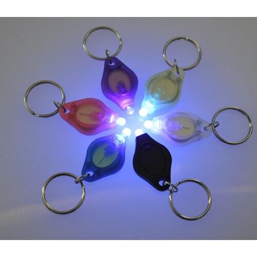 Out door Factory direct check lamp plastic diamond led purple light Keychain light glow electronic gifts