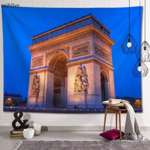 Arc De Triomphe Tapestry Customizable Bohemian Wall Hanging Room Carpet HD Tapestries Art Home Decoration Accessories 100x150cm