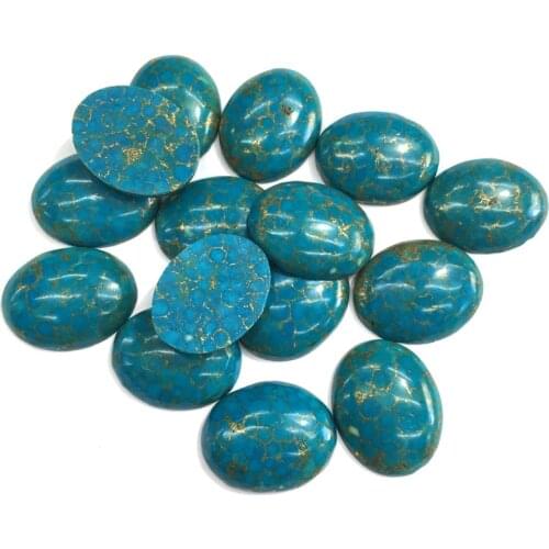 Natural Stones Blue Turquoise Jade Stone Cabochon No Hole Beads for Making Jewelry DIY Ring Accessories Loose beads