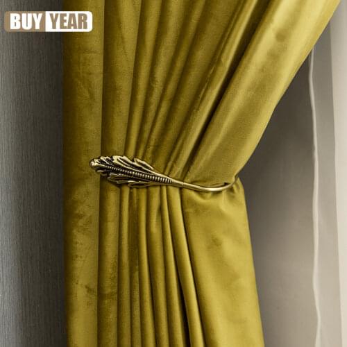 Nordic American Minimalist Gold Velvet Velvet Blackout Curtains Bedroom Upscale Luxury Modern Light Curtains