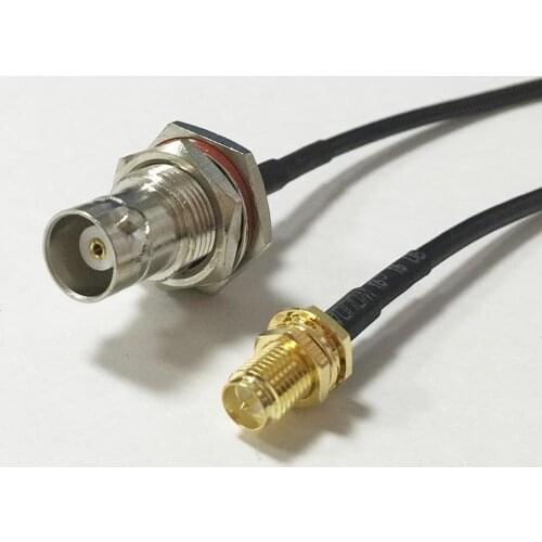 New Modem Coaxial Cable BNC Female Jack nut Switch RP-SMA Female Jack nut Connector RG174 Cable 20CM 8inch Adapter RF Jumper