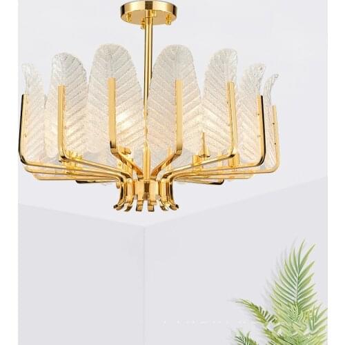 Postmodern LED chandelier ceiling Glass luxury hanging lights Nordic living room restaurant luminaires Hotel Lobby Deco fixtures