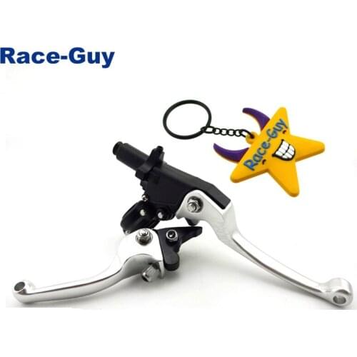 Silver CNC Alloy Folding Brake Clutch Handle Lever For 70cc 90cc 110cc 125cc 140cc Chinese Pit Dirt Bike TTR Stomp DHZ