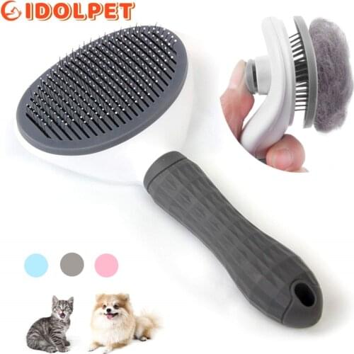 Pets Slicker Brush Cat Grooming Massage Comb Dogs Self Clean Shedding Brush One Button Removes Loose Undercoat Mats Tangled Hair