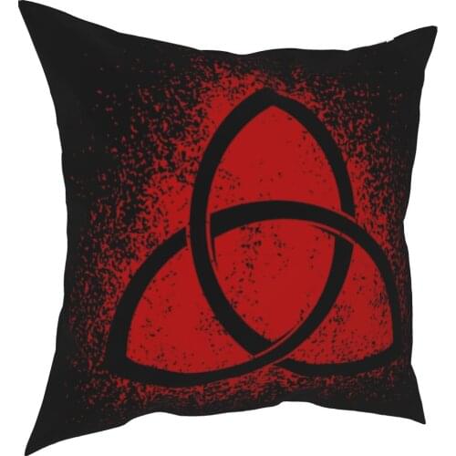 Triquetra Rot Spray Muster Kissen Fall Valknut Symbol Kissen Deckt Dekorative Kissen für Wohnzimmer 45x45cm