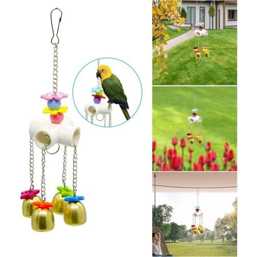 Parrot Bell Toys Birds Chewing Hanging Swing Cage Toy Bite Accessories Parakeet Beads Toy Pet Birds Supplies Hot