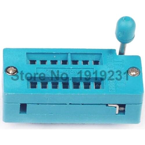 50PCS IC Test Universal ZIF Socket 14pin 14 pin dip 2.54mm IC Socket pitch