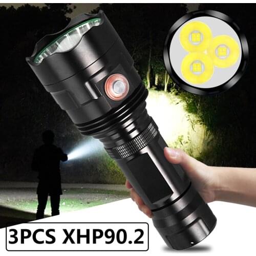 XHP90.2 High Quality Tactical Led Flashlight Powerful Torch Usb Rechargeable 18650 26650 Battery Waterproof Ultra Bright Lantern