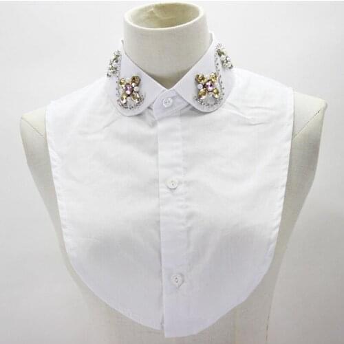 Women Shirt Fake Collars Cotton White Detachable False Collar Elegant Sweater Decoration Faux Col Female Removable Neck Tie