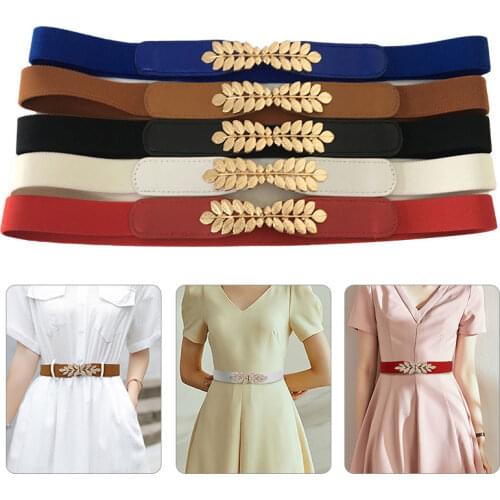 Women Fashion Waist Belt Narrow Stretch Dress Belt Thin Buckle Waistband New