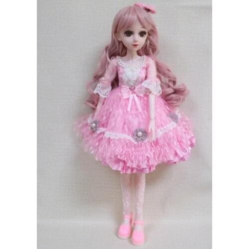 1/3 female Plastic joint moveable doll 60 cm Plastic doll selling with dress