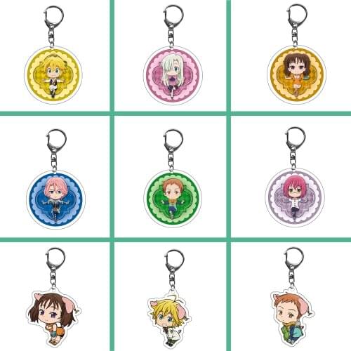 1pc Anime The Seven Deadly Sins Nanatsu No Taizai Cartoon Figures Acrylic Pendant Key Chains Bag Accessory