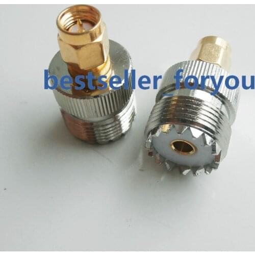 1Pcs SMA Male To UHF Female SO-239 SO 239 Plug RF Adapter Connect PL-259 Golden