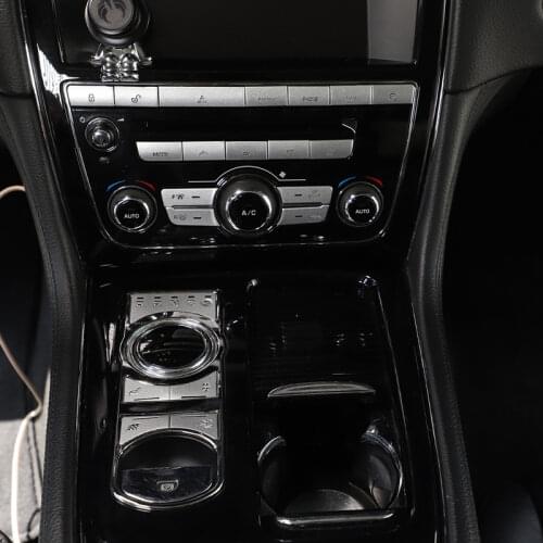 Alloy Car Styling for Jaguar XJ 2013-2015 Central Control Air Conditioner Button Sticker Silver Car Interior Accessories 16 Pcs