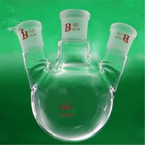 250ml,24/29*3,3-neck,Round bottom bevel connect Glass flask,Lab Boiling Flasks,Three neck laboratory glassware