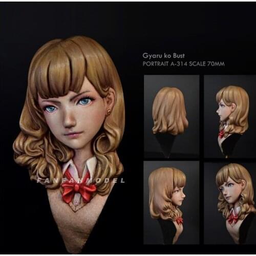 70mm Resin bust kits beauty DIY model self-assembeld A-314