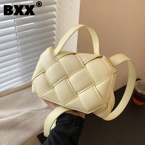 BXX Women New Designer Brand Handbag Woven PU Leather Personality All-match Crossbody Shoulder Bag Fashion Tide 2021 GF0041