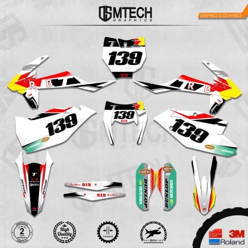 DSMTECH Customized Team Graphics Backgrounds Decals 3M Custom Stickers For KTM 2017-2019 EXC 2016-2018 SXF 023
