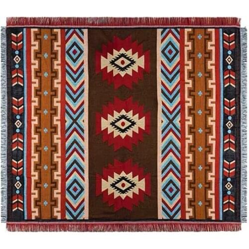 Two-sided Geometry Throw Blanket Sofa Slipcover Cobertor Travel Plaid Non-slip Blanket Camping Pinin Mat