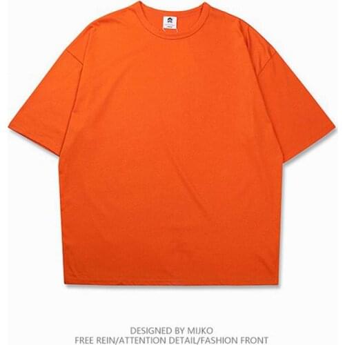 Summer Oversized T Shirt Men Fashion Plain Half Sleeve T shirts Men Loose Black Man T shirts Harajuku Mens T-shirt S- XXL