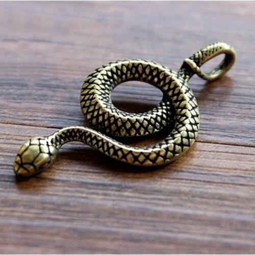 EDC Outdoor Pocket Tool Brass Knife Beads Snake Ornaments Keychain Pendant Zipper Head Mobile Phone Pendant Car Car Hanging