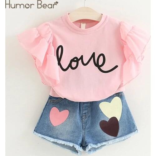 Humor Bear Combination Kids Clothing Sets Children clothing Girls Clothes 2021 Brand Girls Clothing Sets