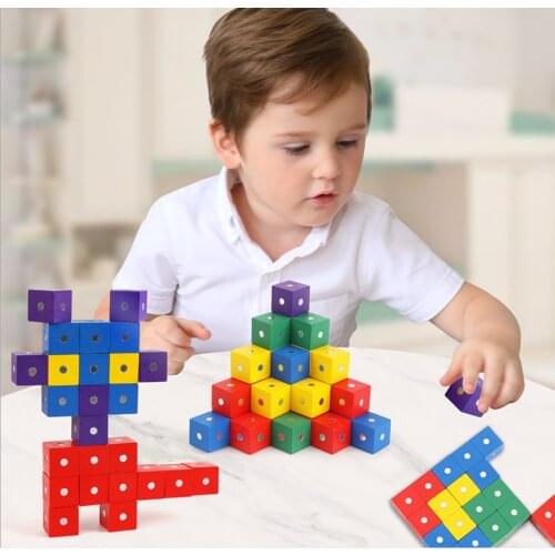 2cm Magnet Cube Wood block Toys Children Magnetic DIY Model Building For Kids Educational Math Gift