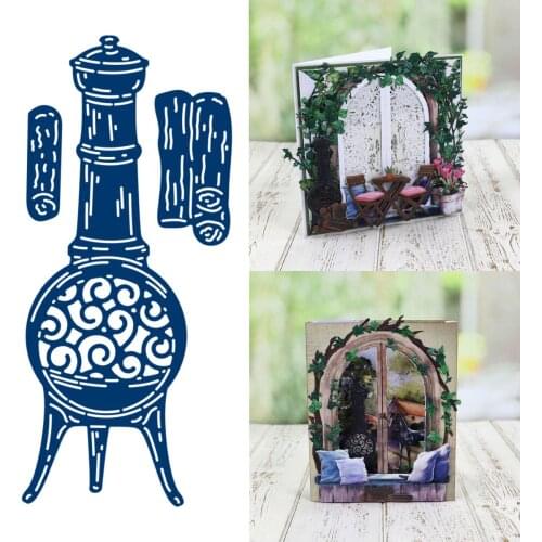 Chiminea Stove Metal Cutting Dies for DIY Scrapbooking Crafts Dies Cut Stencils Maker Photo Album Template Handmade Decoration