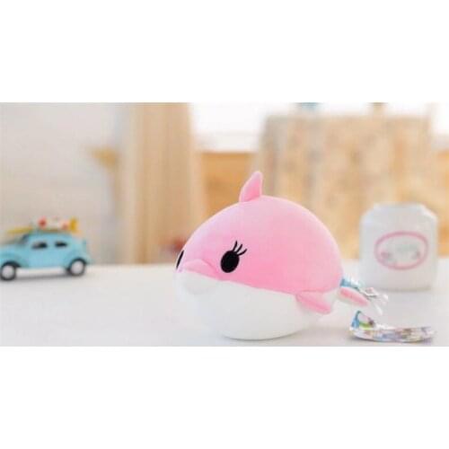 Cute plush pink dolphin toy cartoon small dolphin doll gift about 20cm 2595