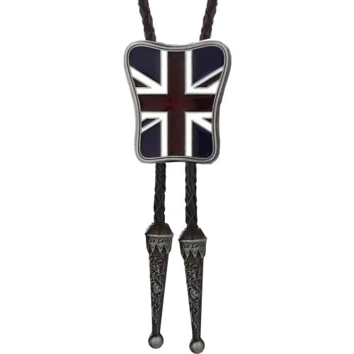 Western cowboy Bolo Tie shield british flag fashion mens casual bow tie